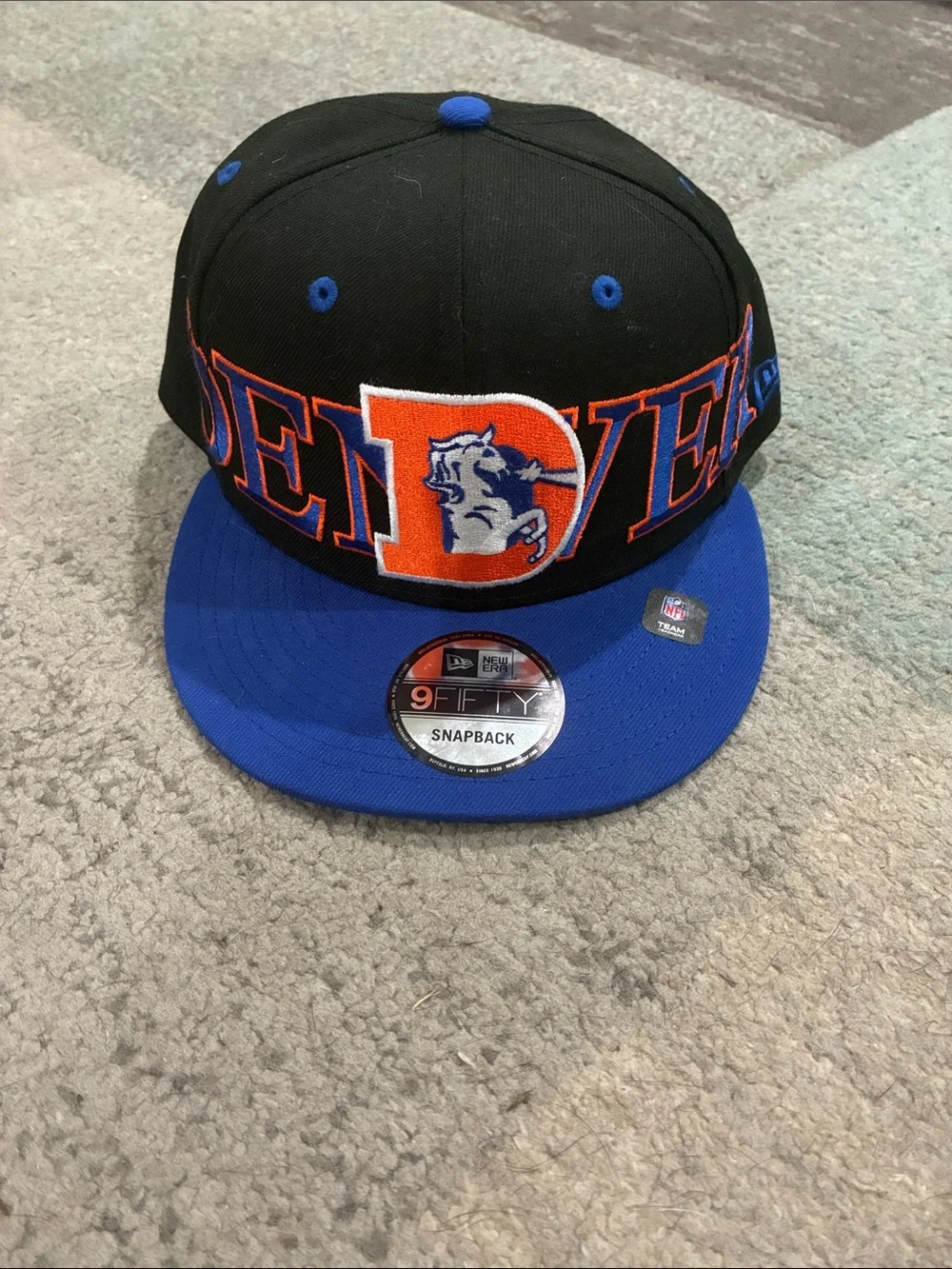 New Era Black and Royal Blue Denver Snapback Hat